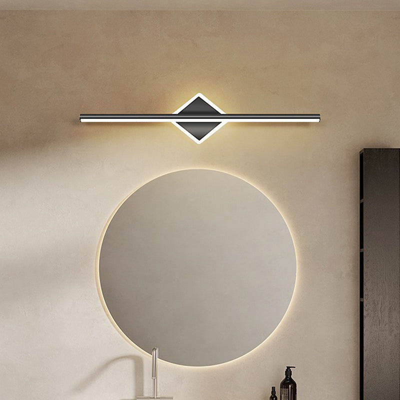 Contemporary Simplicity Geometric Long Strip Iron Aluminum LED Mirror Front Wall Sconce Lamp For Bedroom