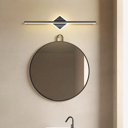 Contemporary Simplicity Geometric Long Strip Iron Aluminum LED Mirror Front Wall Sconce Lamp For Bedroom