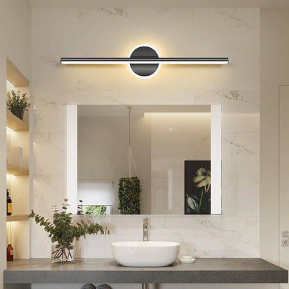 Contemporary Simplicity Geometric Long Strip Iron Aluminum LED Mirror Front Wall Sconce Lamp For Bedroom