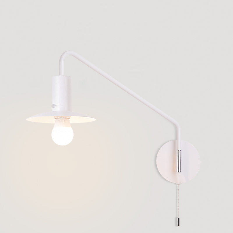 Contemporary Scandinavian Iron Conical 180° Swing-Arm 1-Light Wall Sconce Lamp Reading Lamp For Bedroom