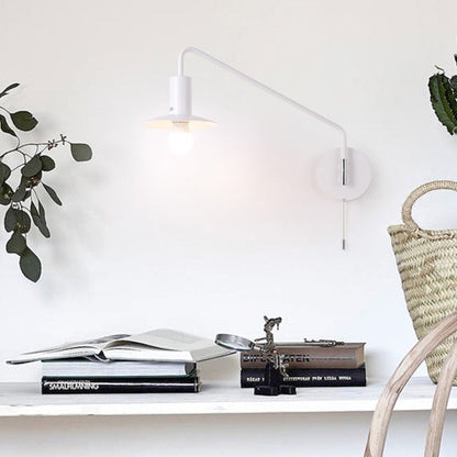 Contemporary Scandinavian Iron Conical 180° Swing-Arm 1-Light Wall Sconce Lamp Reading Lamp For Bedroom