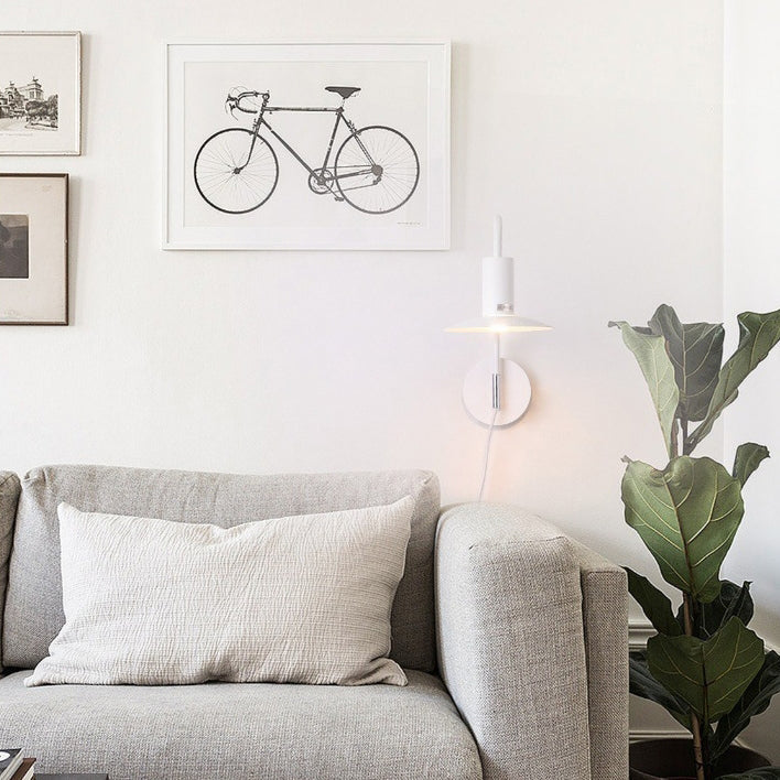 Contemporary Scandinavian Iron Conical 180° Swing-Arm 1-Light Wall Sconce Lamp Reading Lamp For Bedroom