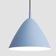 Contemporary Scandinavian Macaron Conical Iron Shade 1-Light Pendant Light For Living Room