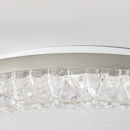 Contemporary Luxury Iron Aluminum Round Shade LED Flush Mount Ceiling Light For Living Room