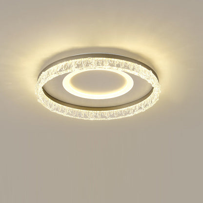 Contemporary Luxury Iron Aluminum Round Shade LED Flush Mount Ceiling Light For Living Room