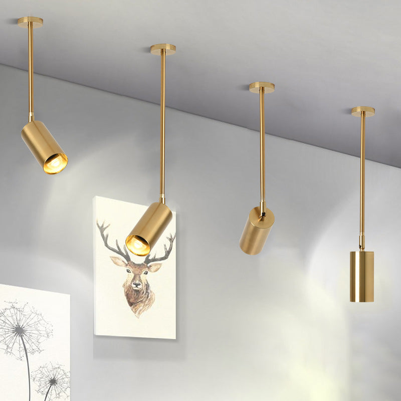 مصباح LED معلق على شكل اسطوانة حديدية بتصميم حديث وبسيط، مصباح كشاف لغرفة المعيشة 