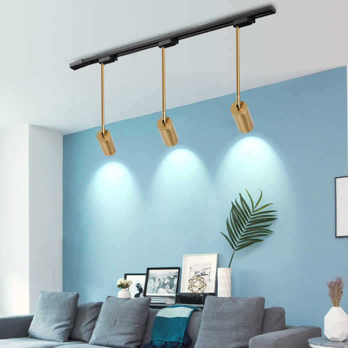 مصباح LED معلق على شكل اسطوانة حديدية بتصميم حديث وبسيط، مصباح كشاف لغرفة المعيشة 