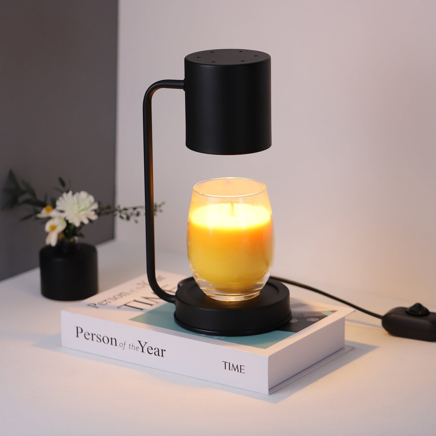 Modern Minimalist Iron Cylinder 1-Light Melting Wax Table Lamp For Bedroom