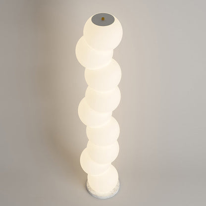 Contemporary Simplicity PE Ball Skewer Marble Base LED Standing Floor Lamp For Bedroom