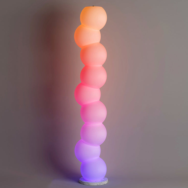 Contemporary Simplicity PE Ball Skewer Marble Base LED Standing Floor Lamp For Bedroom