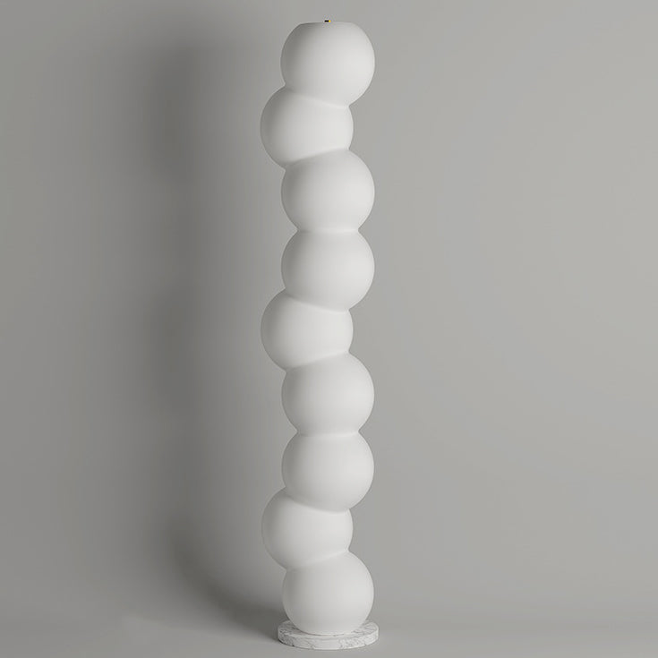 Contemporary Simplicity PE Ball Skewer Marble Base LED Standing Floor Lamp For Bedroom