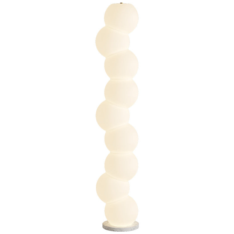 Contemporary Simplicity PE Ball Skewer Marble Base LED Standing Floor Lamp For Bedroom