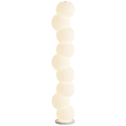 Contemporary Simplicity PE Ball Skewer Marble Base LED Standing Floor Lamp For Bedroom
