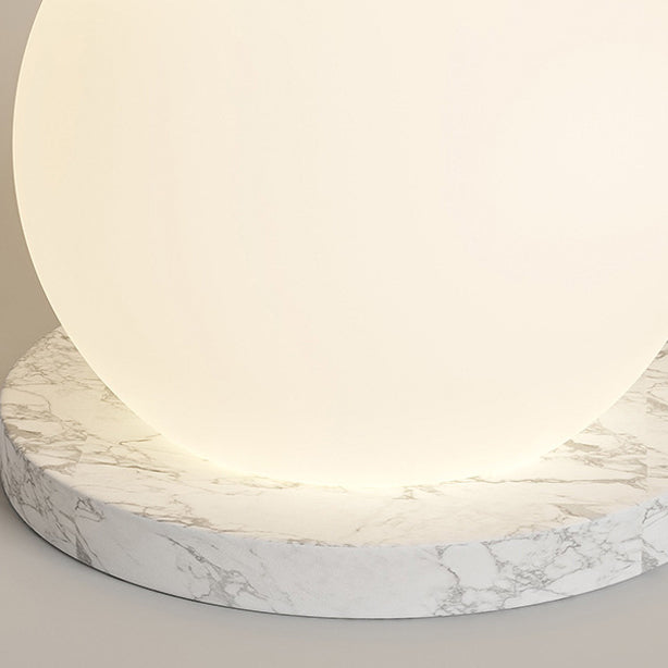 Contemporary Simplicity PE Ball Skewer Marble Base LED Standing Floor Lamp For Bedroom