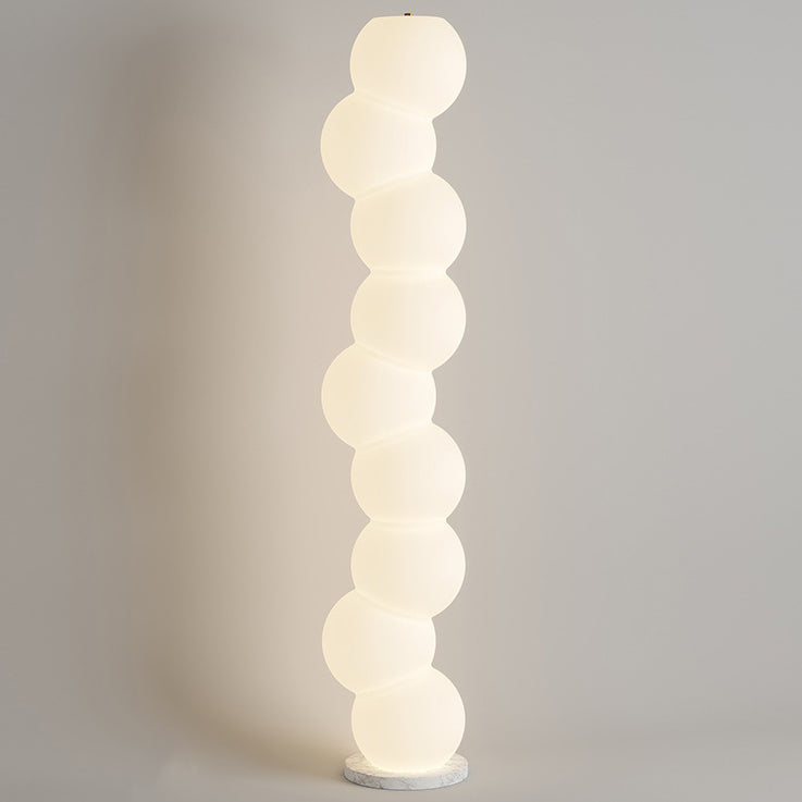 Contemporary Simplicity PE Ball Skewer Marble Base LED Standing Floor Lamp For Bedroom