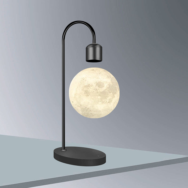 Contemporary Simplicity Magnetic Levitation 3D Printing PLA Moon Shade LED Table Lamp Night Light For Bedroom