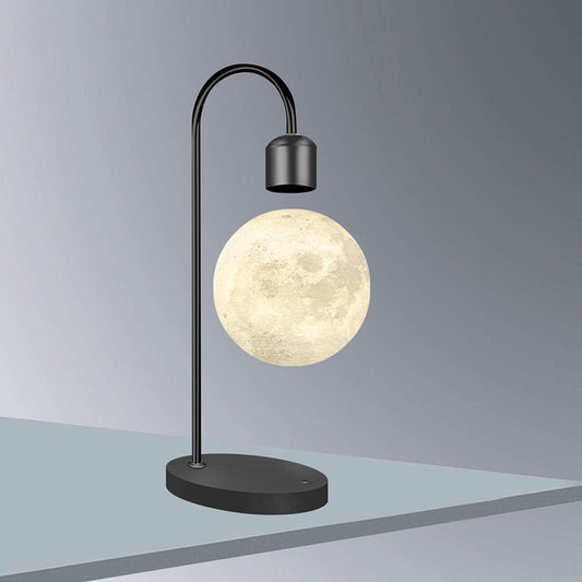 Contemporary Simplicity Magnetic Levitation 3D Printing PLA Moon Shade LED Table Lamp Night Light For Bedroom