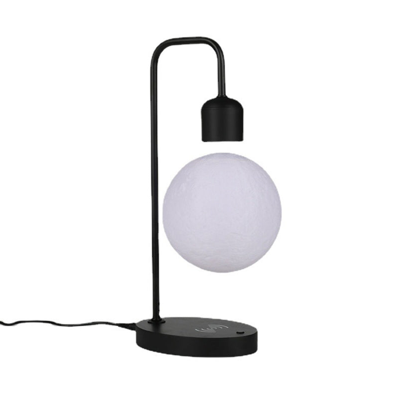 Contemporary Simplicity Magnetic Levitation 3D Printing PLA Moon Shade LED Table Lamp Night Light For Bedroom