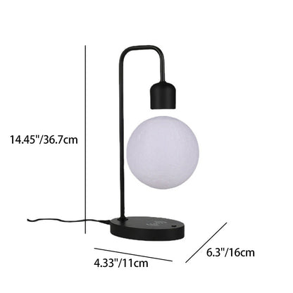 Contemporary Simplicity Magnetic Levitation 3D Printing PLA Moon Shade LED Table Lamp Night Light For Bedroom