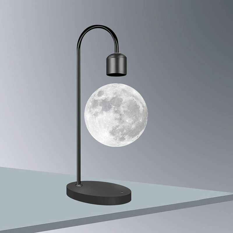 Contemporary Simplicity Magnetic Levitation 3D Printing PLA Moon Shade LED Table Lamp Night Light For Bedroom