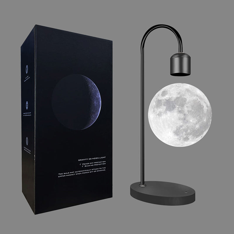 Contemporary Simplicity Magnetic Levitation 3D Printing PLA Moon Shade LED Table Lamp Night Light For Bedroom