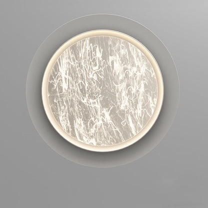 Contemporary Creative Woodgrain Aluminum Flying Saucer Shade LED Pendant Light For Living Room
