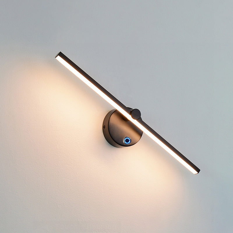 Modern Minimalist Aluminum Long Strip Rotatable LED Wall Sconce Lamp for Bedroom