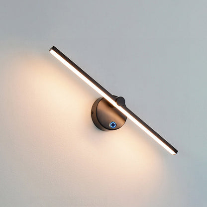 Modern Minimalist Aluminum Long Strip Rotatable LED Wall Sconce Lamp for Bedroom