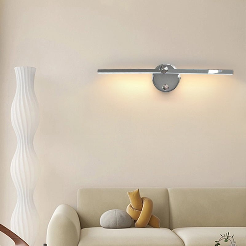 Modern Minimalist Aluminum Long Strip Rotatable LED Wall Sconce Lamp for Bedroom