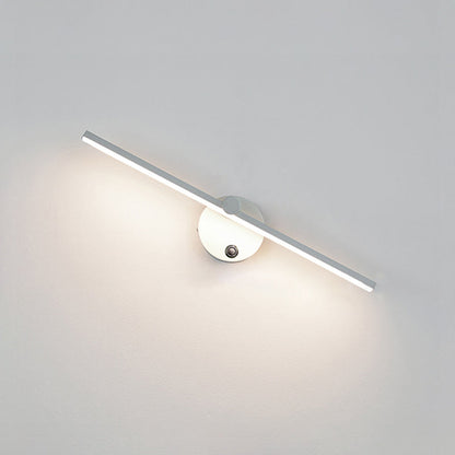 Modern Minimalist Aluminum Long Strip Rotatable LED Wall Sconce Lamp for Bedroom