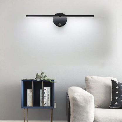 Modern Minimalist Aluminum Long Strip Rotatable LED Wall Sconce Lamp for Bedroom
