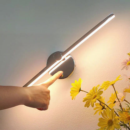 Modern Minimalist Aluminum Long Strip Rotatable LED Wall Sconce Lamp for Bedroom