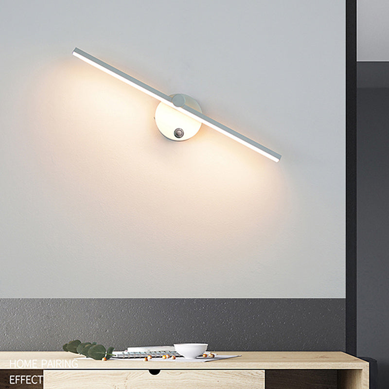 Modern Minimalist Aluminum Long Strip Rotatable LED Wall Sconce Lamp for Bedroom