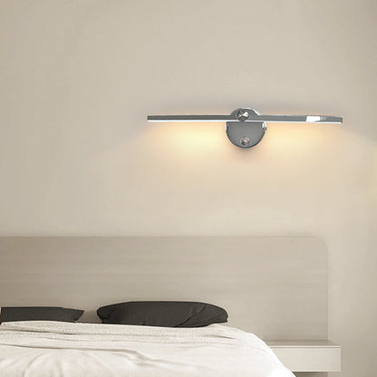 Modern Minimalist Aluminum Long Strip Rotatable LED Wall Sconce Lamp for Bedroom