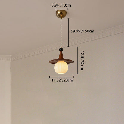 Modern Mid-Century Solid Wood Glass Ball Shade 1/3-Light Chandelier Island Light For Living Room