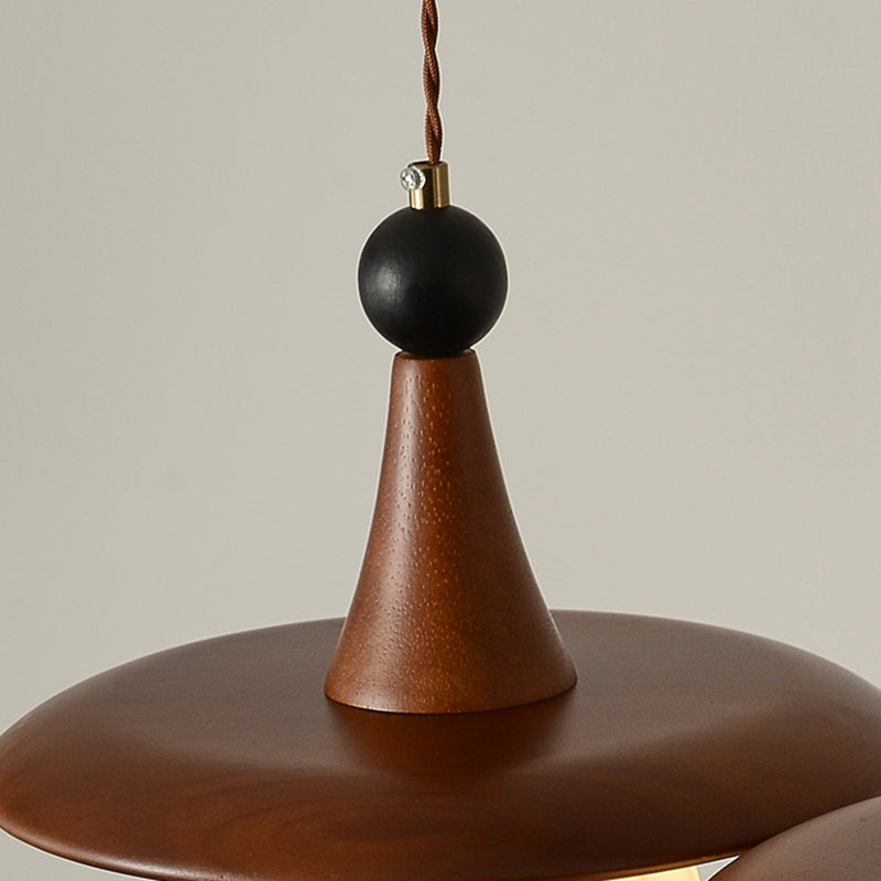 Modern Mid-Century Solid Wood Glass Ball Shade 1/3-Light Chandelier Island Light For Living Room