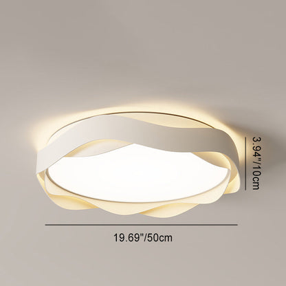 Modern Minimalist Round Iron Acrylic LED Flush Mount Ceiling Light For Bedroom