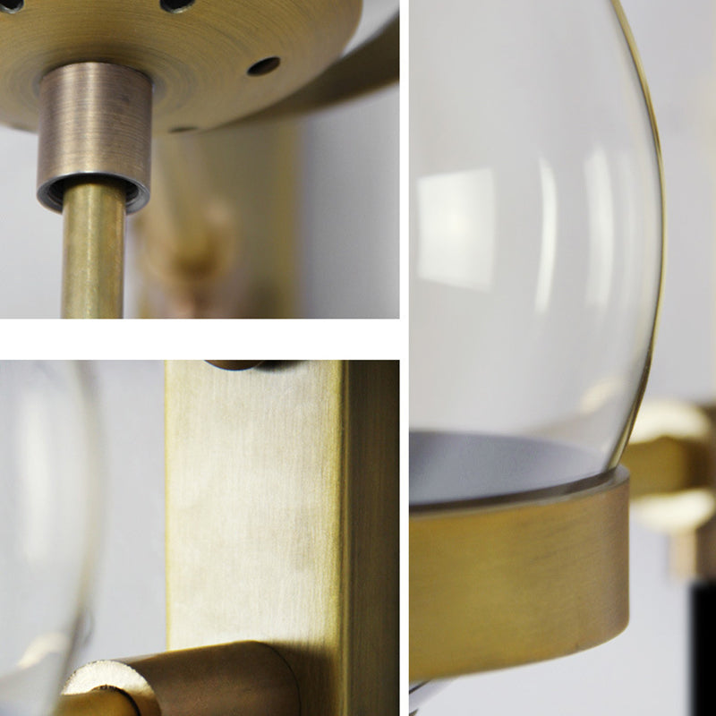 Modern Minimalist Industrial Style Round Orb Iron Glass 1-Light Wall Sconce Lamp For Bedroom
