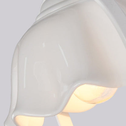Contemporary Creative Angel Round Cylindrical Petal Shaped Iron Glass Ceramic Resin 1-Light Wall Sconce Lamp For Bedroom