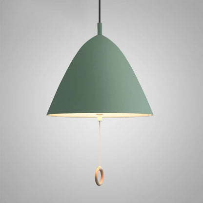 Contemporary Scandinavian Macaron Pull Line Conical Round Aluminum 2/3 Light Pendant Light For Bedroom