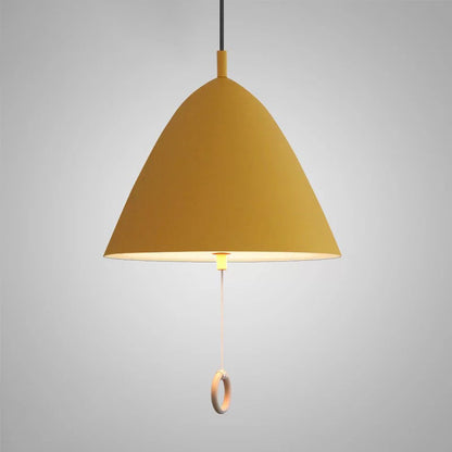 Contemporary Scandinavian Macaron Pull Line Conical Round Aluminum 2/3 Light Pendant Light For Bedroom