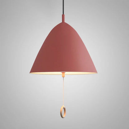 Contemporary Scandinavian Macaron Pull Line Conical Round Aluminum 2/3 Light Pendant Light For Bedroom