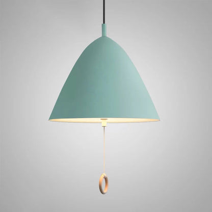 Contemporary Scandinavian Macaron Pull Line Conical Round Aluminum 2/3 Light Pendant Light For Bedroom