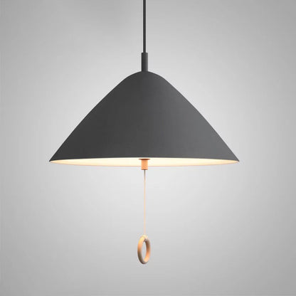Contemporary Scandinavian Macaron Pull Line Conical Round Aluminum 2/3 Light Pendant Light For Bedroom