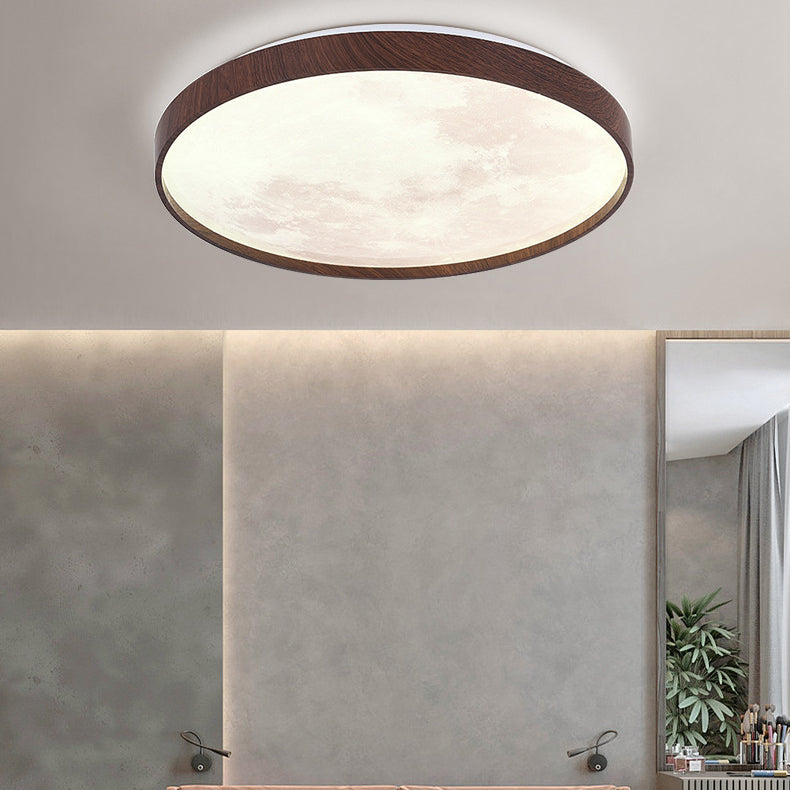 Modern Minimalist Round Dome Iron Plastic Acrylic LED Flush Mount Ceiling Light For Bedroom
