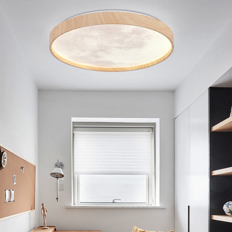 Modern Minimalist Round Dome Iron Plastic Acrylic LED Flush Mount Ceiling Light For Bedroom