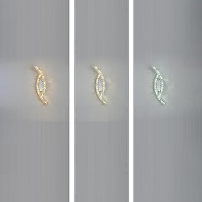 Modern Luxury Double Arc Stainless Steel Crystal LED Wall Sconce Lamp For Bedroom