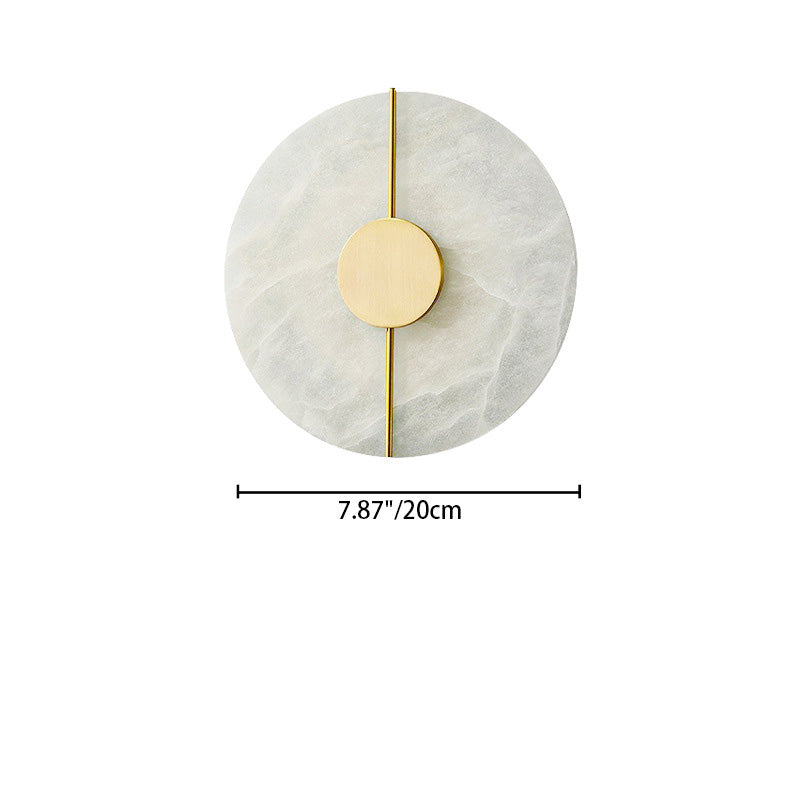 Modern Minimalist Round Oval Iron Marble LED Wall Sconce Lamp For Bedroom
