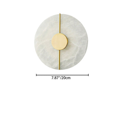 Modern Minimalist Round Oval Iron Marble LED Wall Sconce Lamp For Bedroom