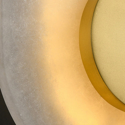 Modern Minimalist Round Oval Iron Marble LED Wall Sconce Lamp For Bedroom